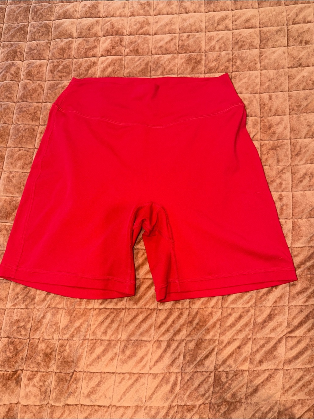Aoxjox Impact Seamless Red Bike Shorts with Sculpting Waistband